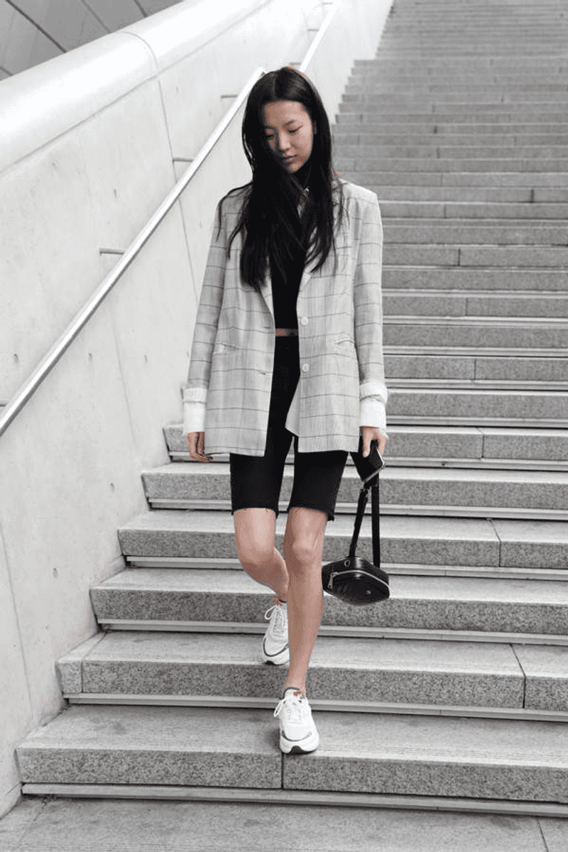 Oversized Blazer + Bike Shorts