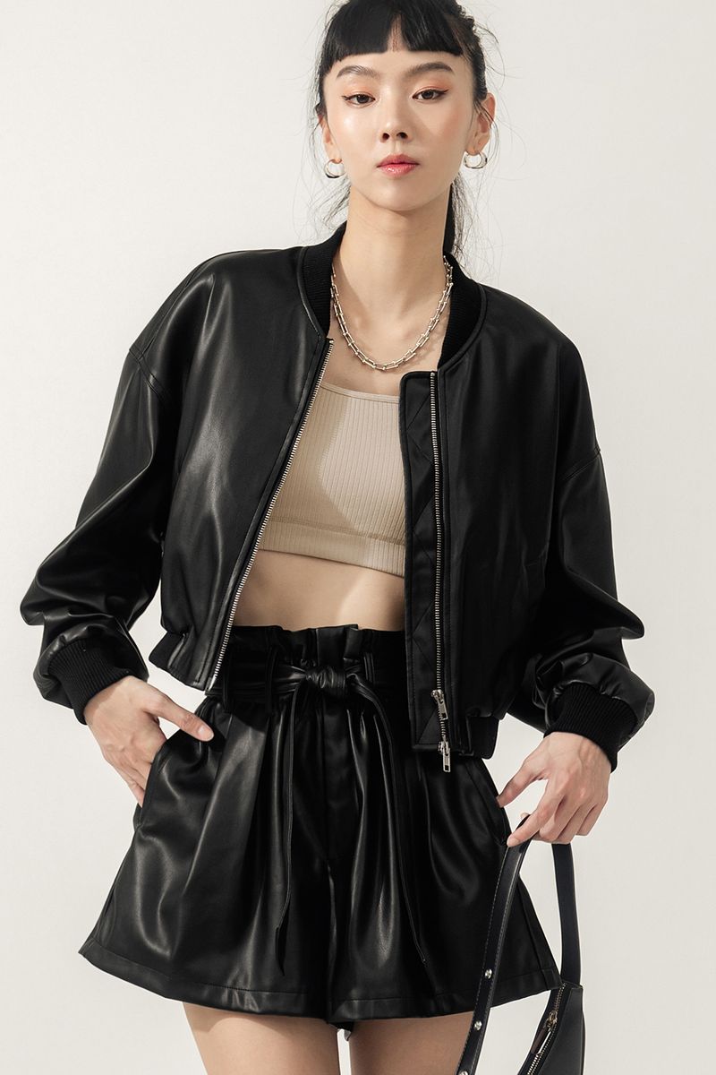 Contrast with a Leather Jacket