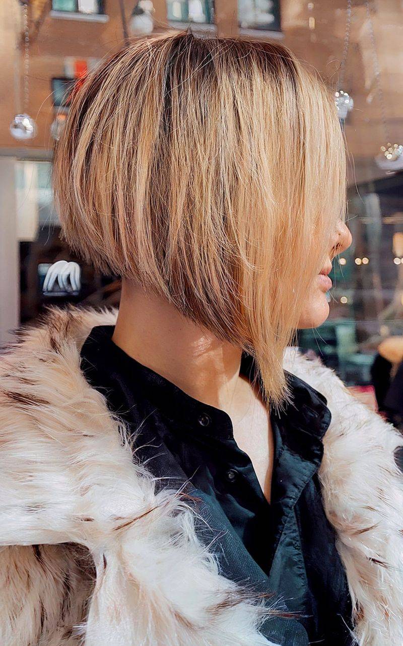 Angled Bob with Undercut Detail