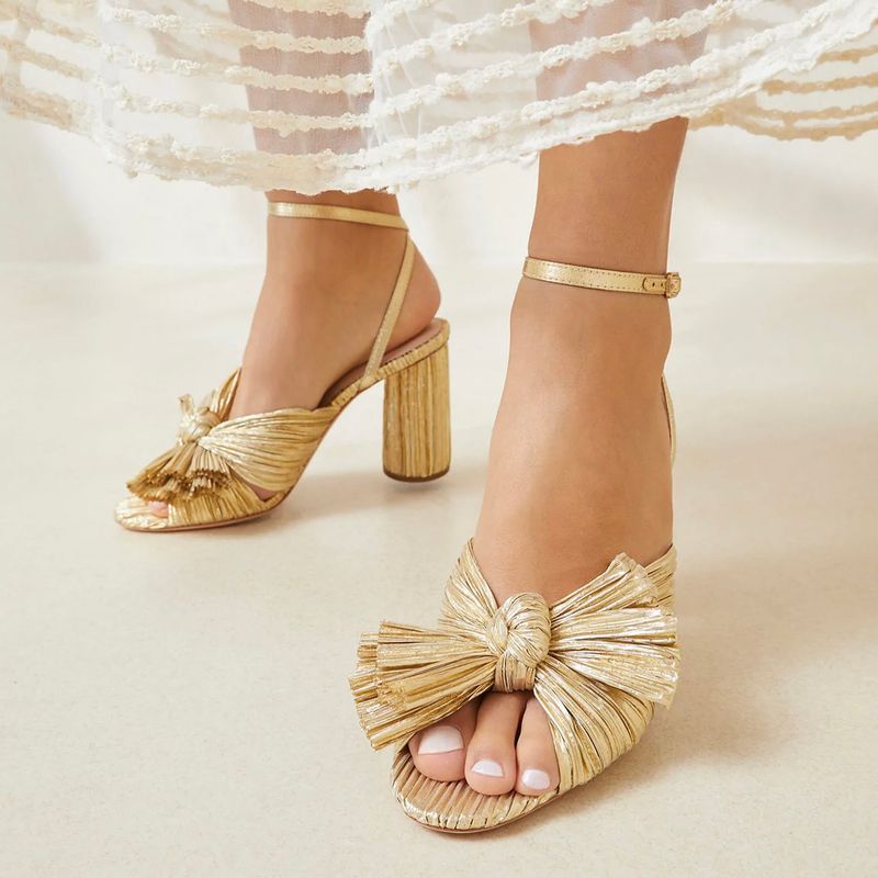 Pleated Satin Sandals