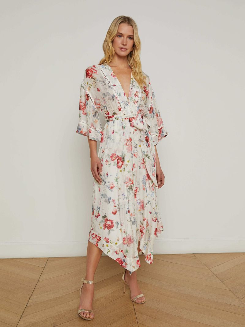 Handkerchief Hem Floral Dress