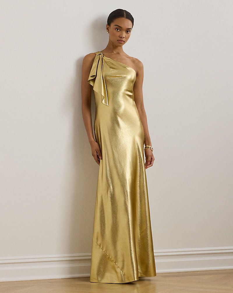 One-Shoulder Draped Jersey Dress