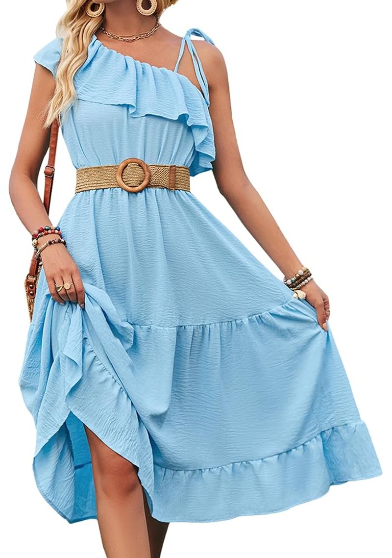 Ruffled Hem Midi Dress