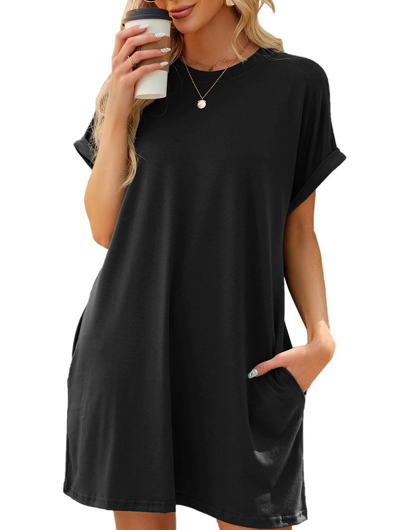 Loose Black T-Shirt Dress