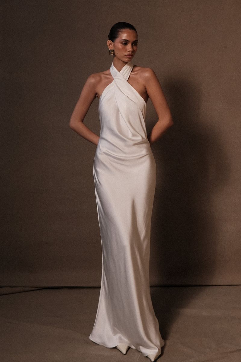 White Halter Neck With Black Accents