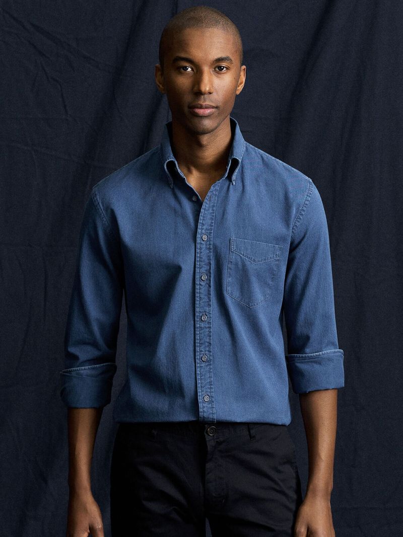 Indigo Button-Down Shirt