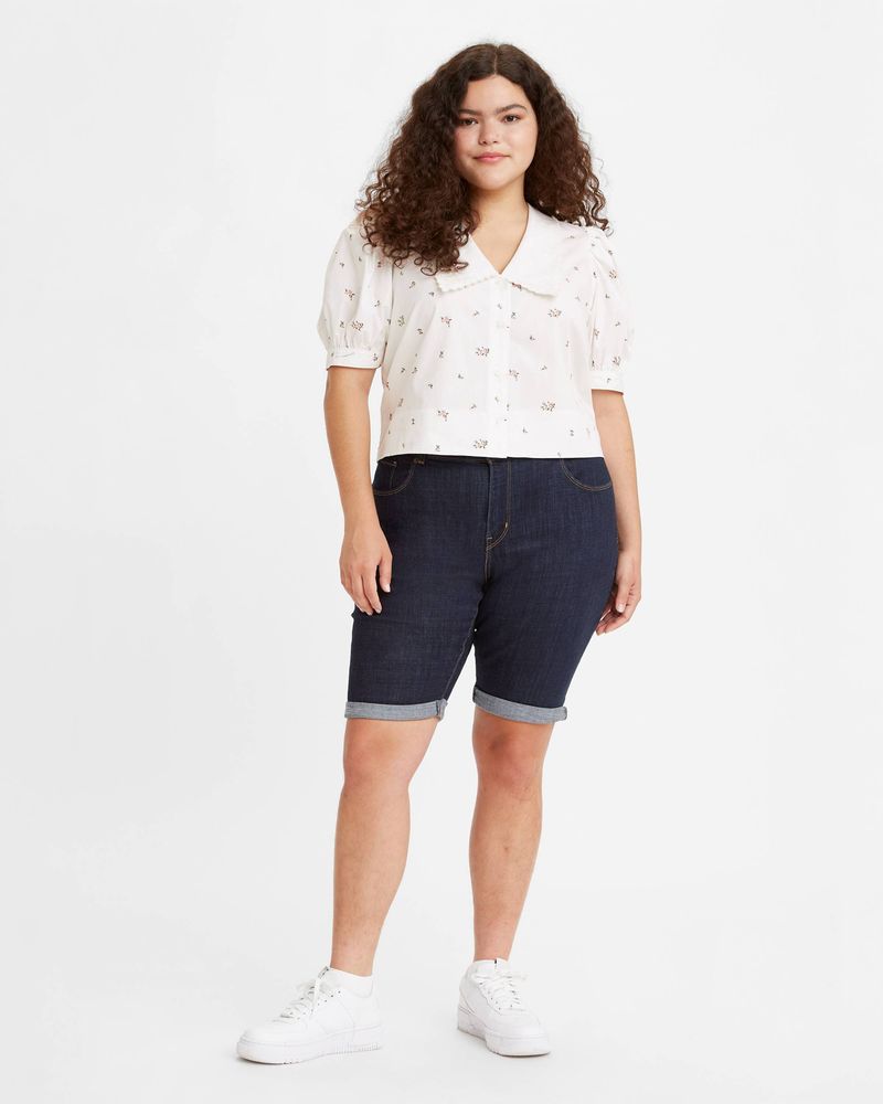 Retro Denim Bermuda Shorts