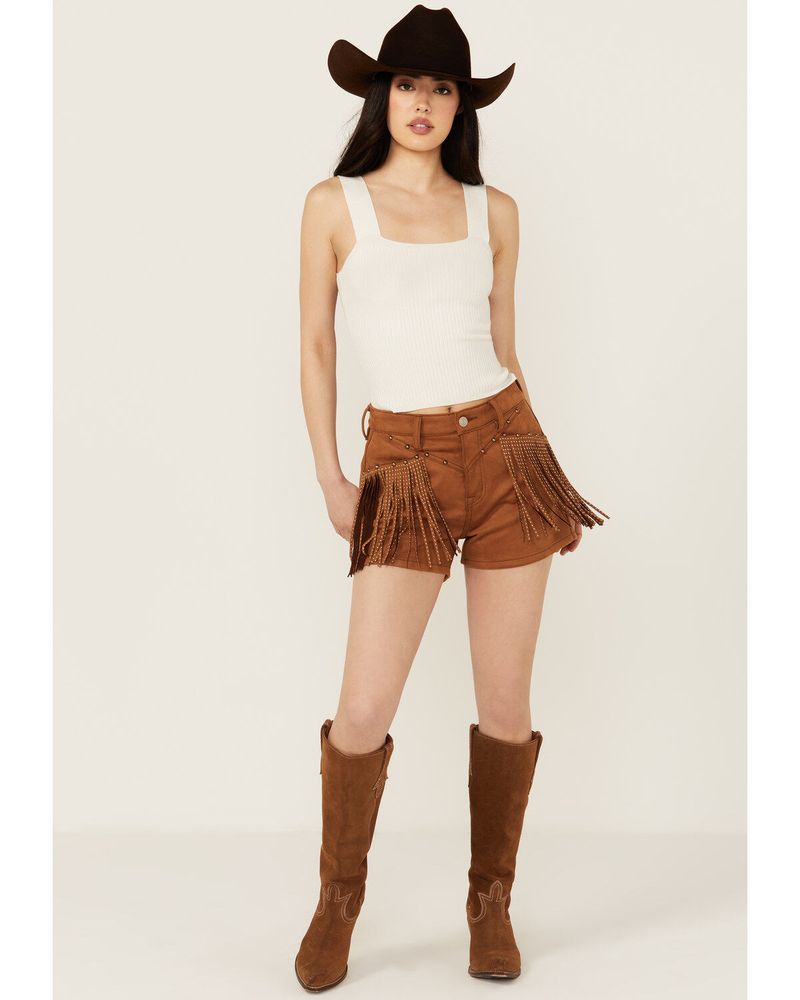 Suede Fringe Shorts