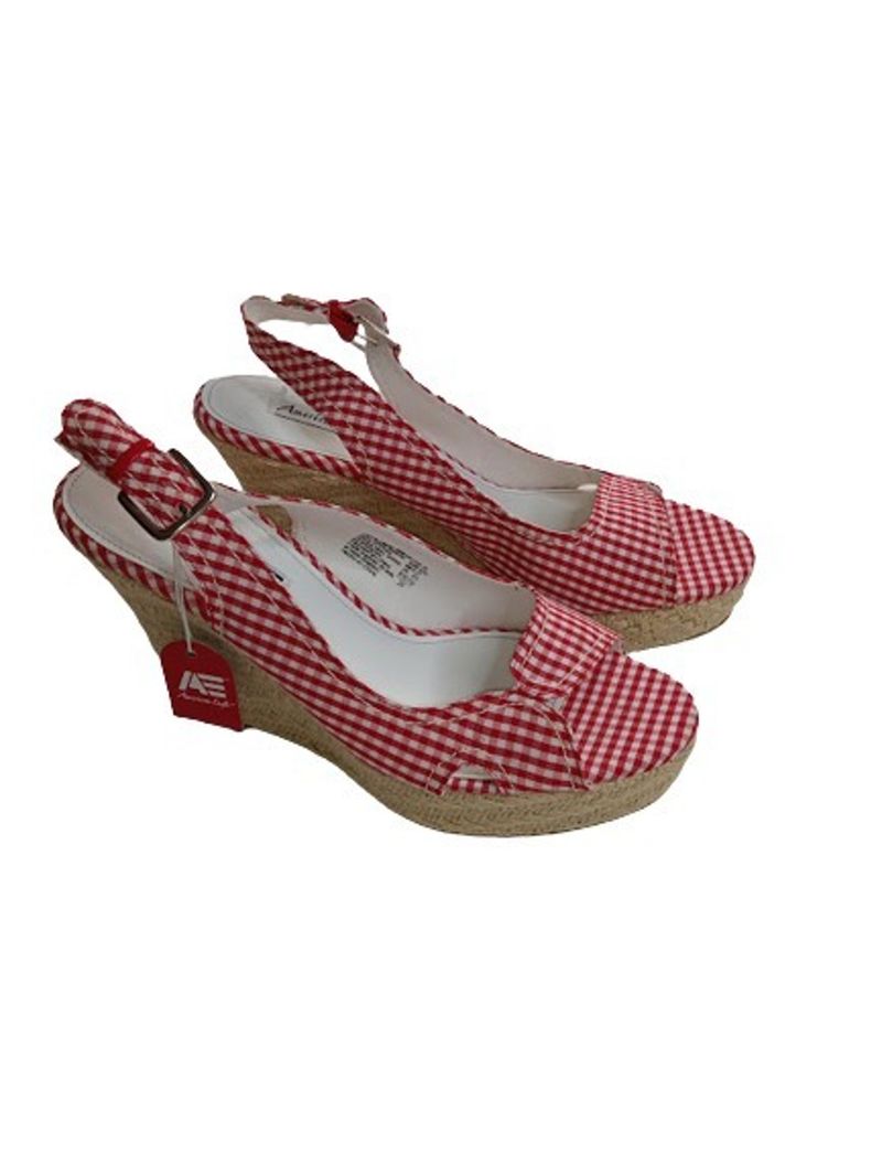 Red Gingham Slingbacks