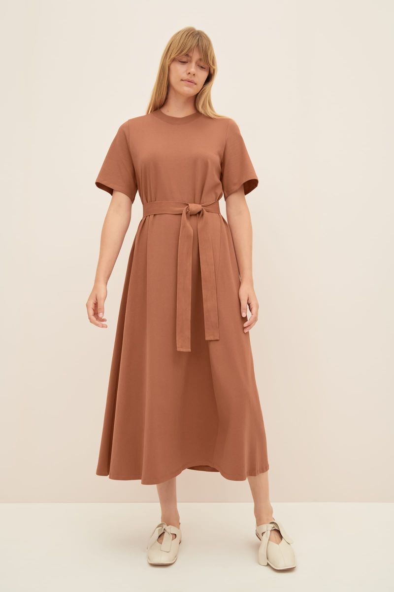 Solid T-Shirt Swing Dress