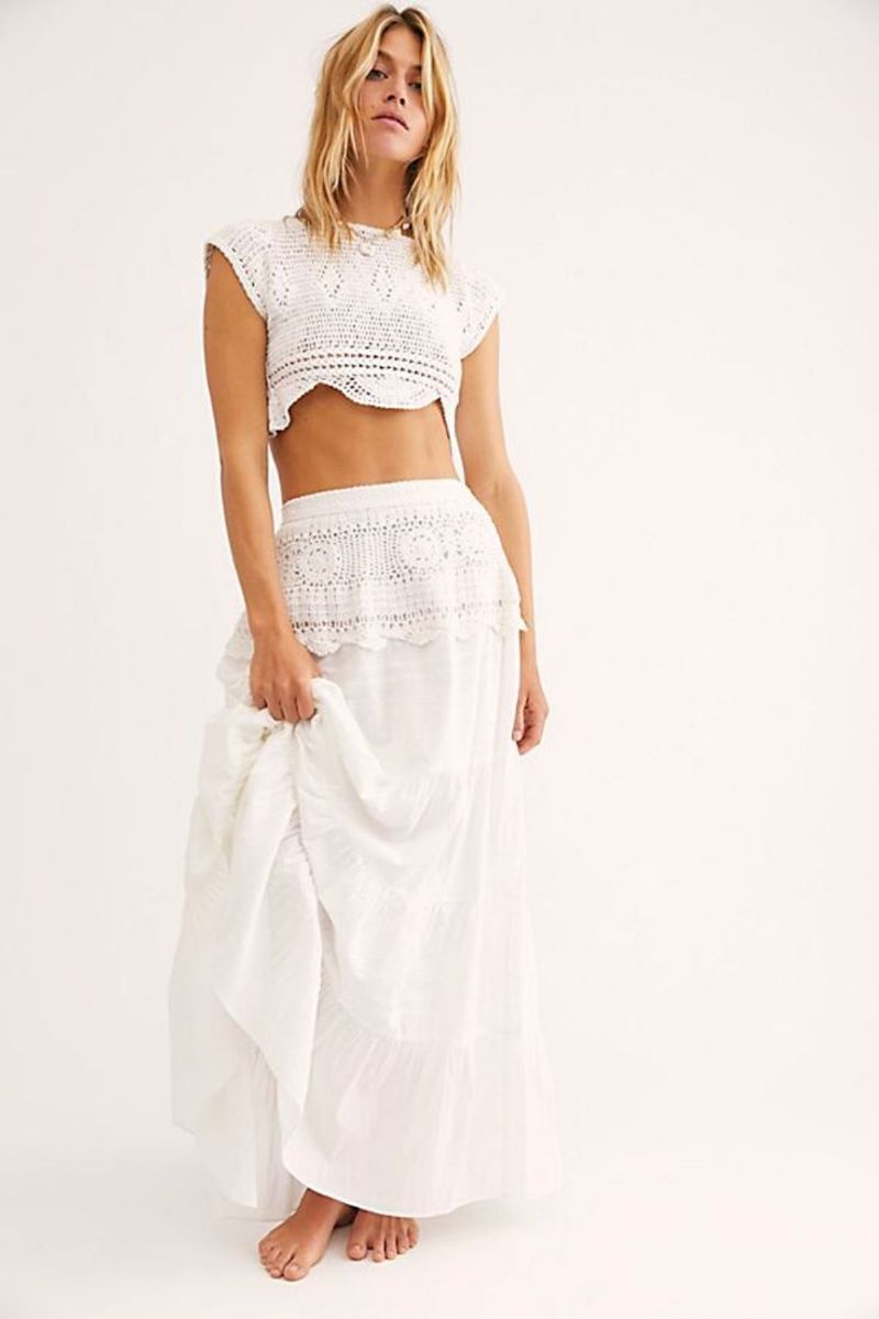Crochet Top and Layered Skirt