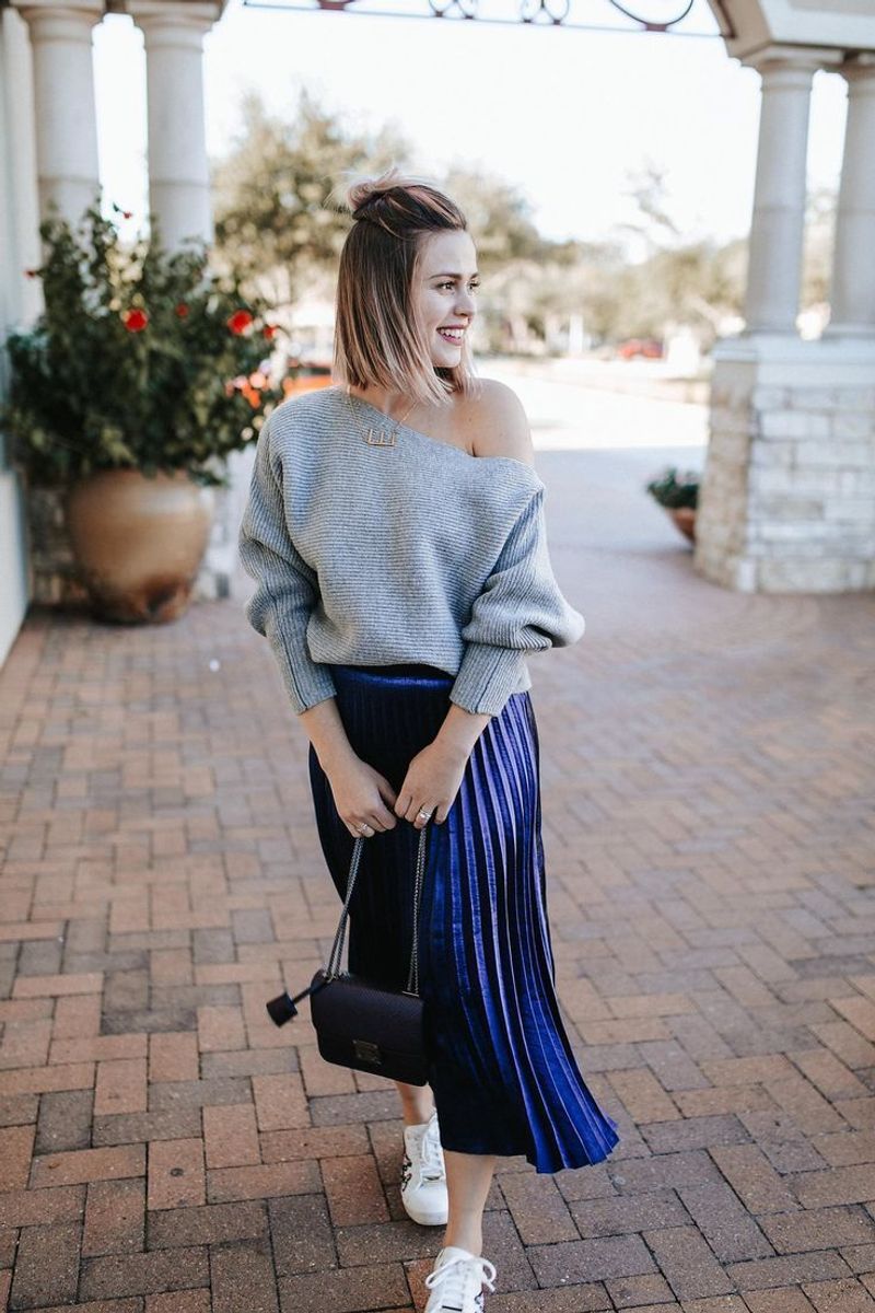 Midi Skirt + Sneakers
