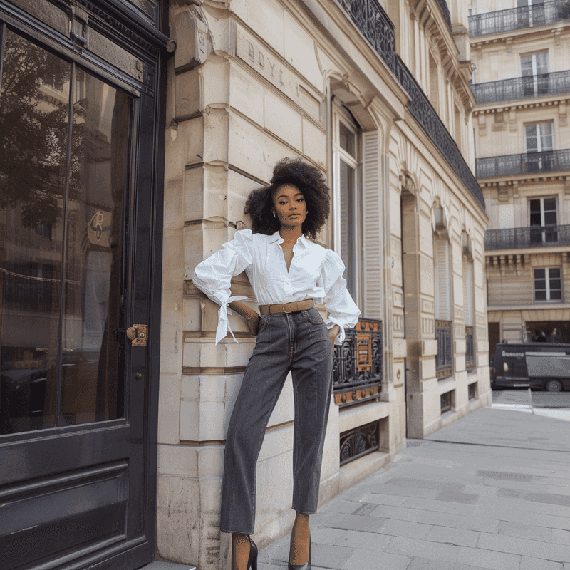Dark Indigo Straight-Legs and Classic Pumps