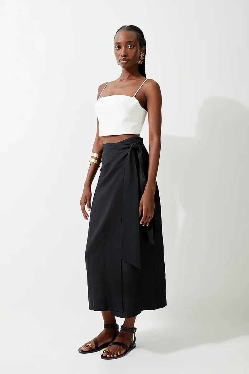 Linen Wrap Skirt
