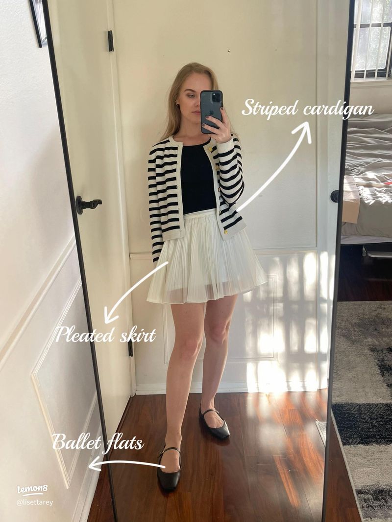 Cropped Cardigan and Ballet Flats
