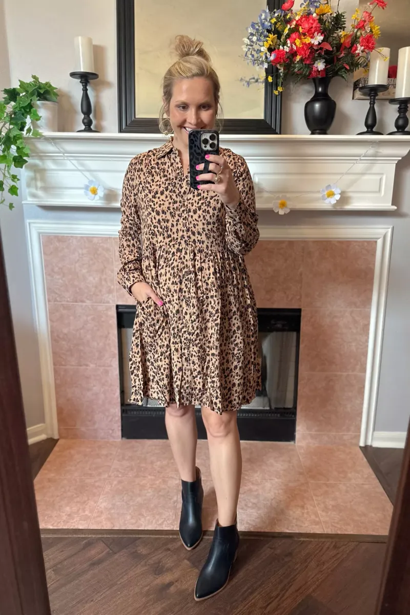 Breezy Shirt Dress & Ankle Boots