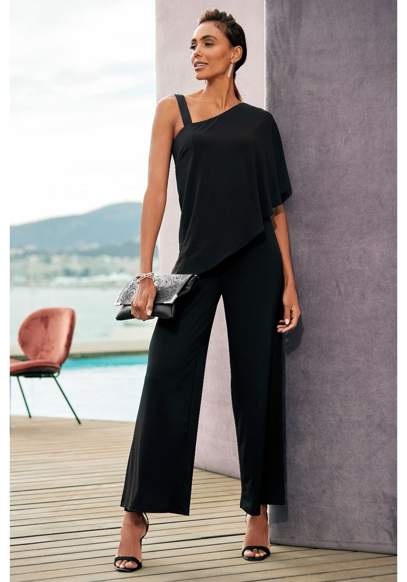 Asymmetrical Neckline Jumpsuit