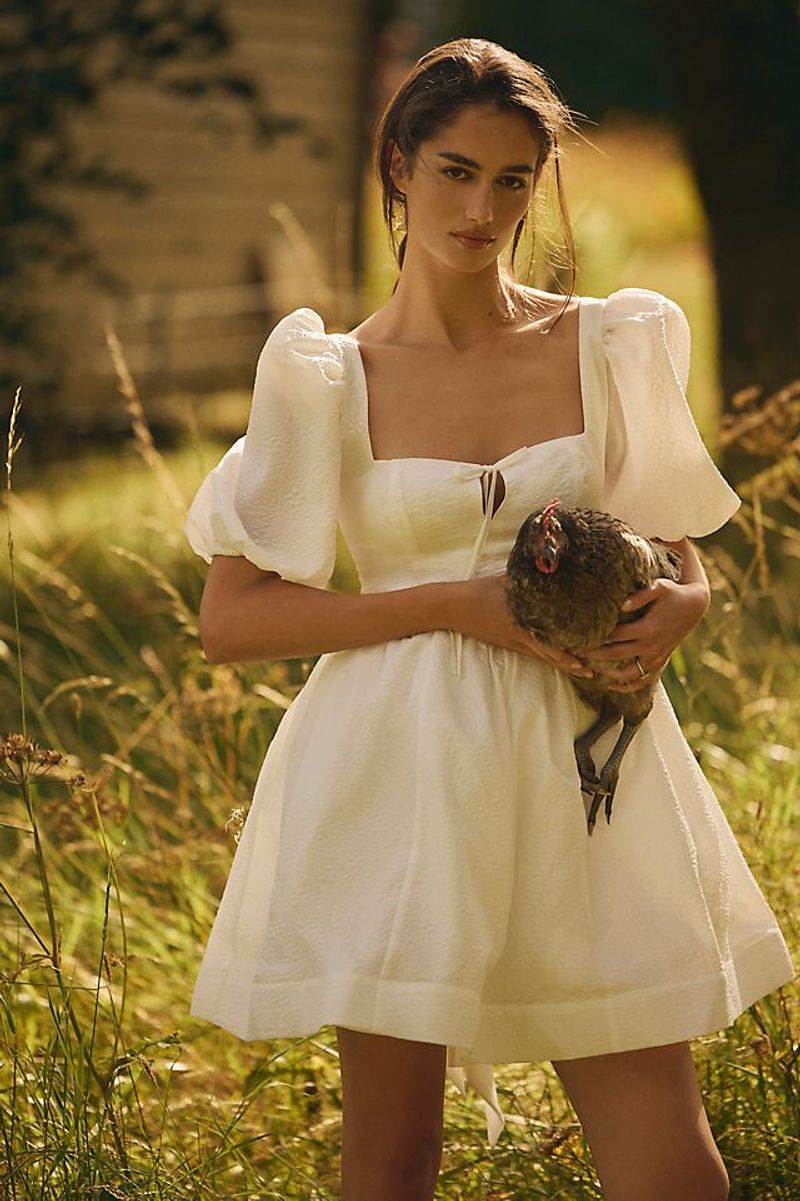 Puff Sleeve Mini with Square Neckline