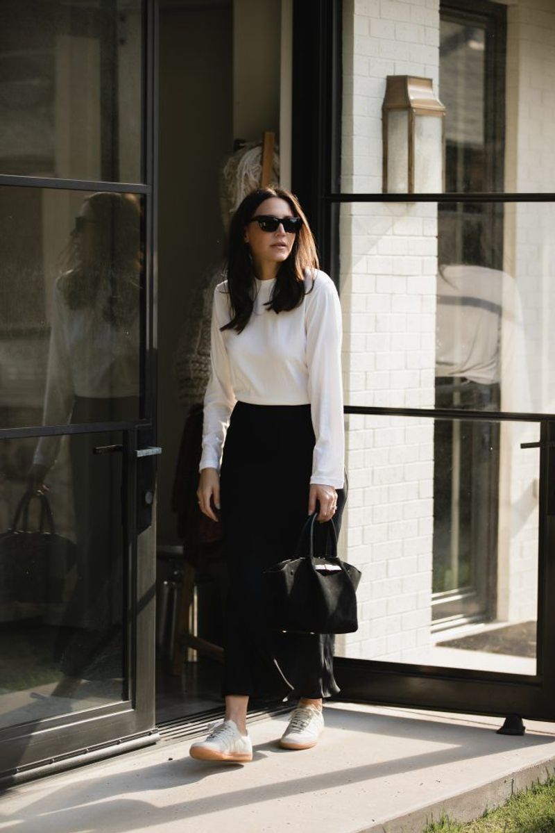 Slip Skirt and Cashmere Cardigan