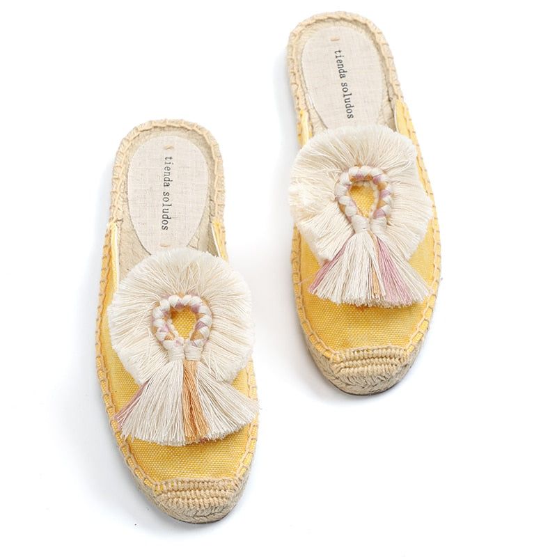 Espadrille Slides with Tassels