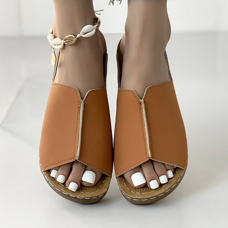 Slip-On Leather Sandals