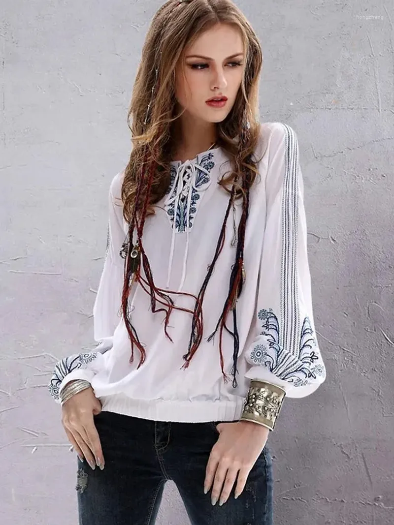 Embroidered Shorts with Peasant Top