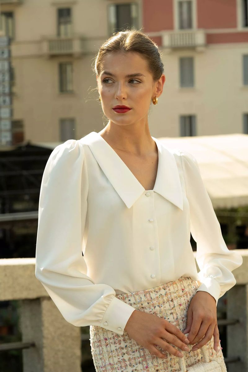 Ruffled Silk Blouse