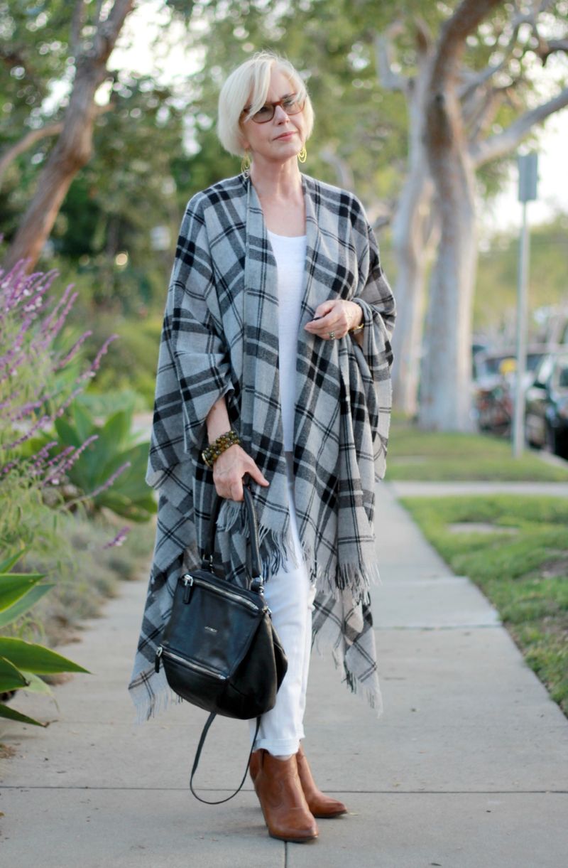 Dramatic Poncho Over Column Silhouette