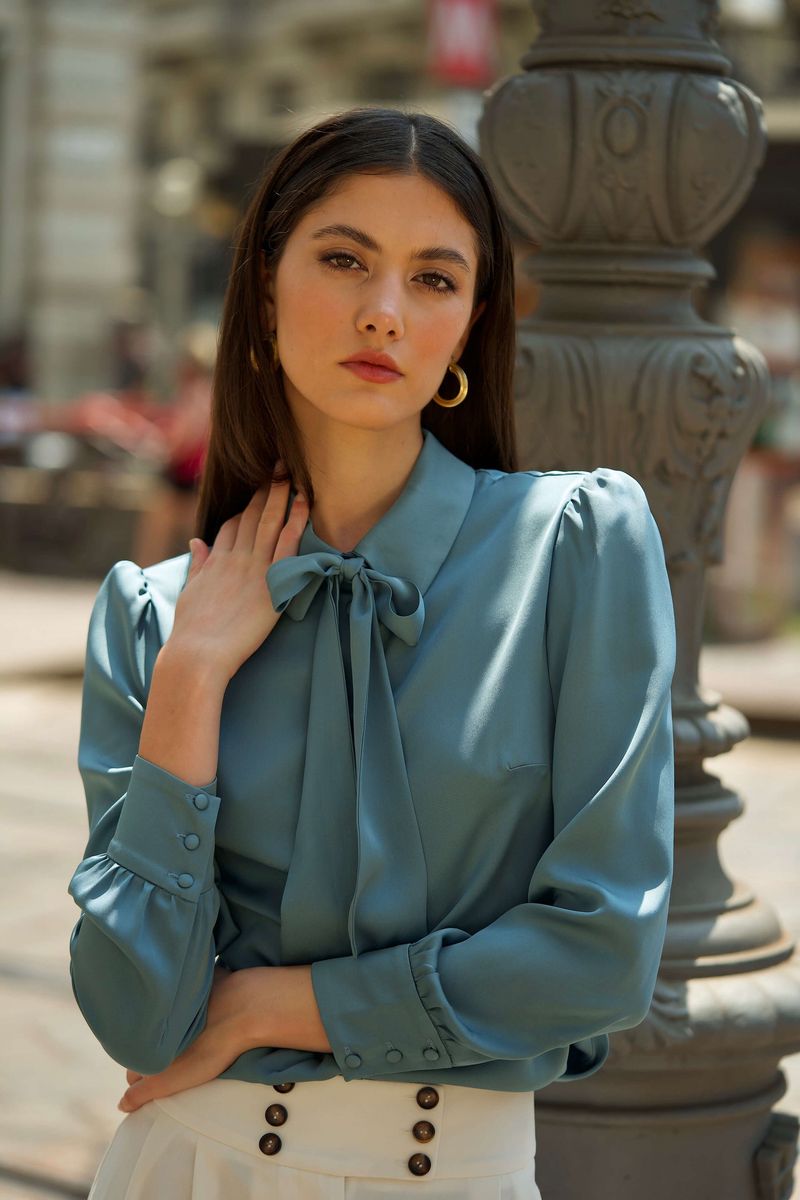 Silk blouses add refined femininity