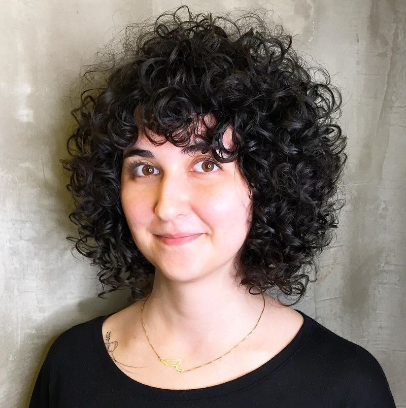 Curly Bob With Rounded Shape