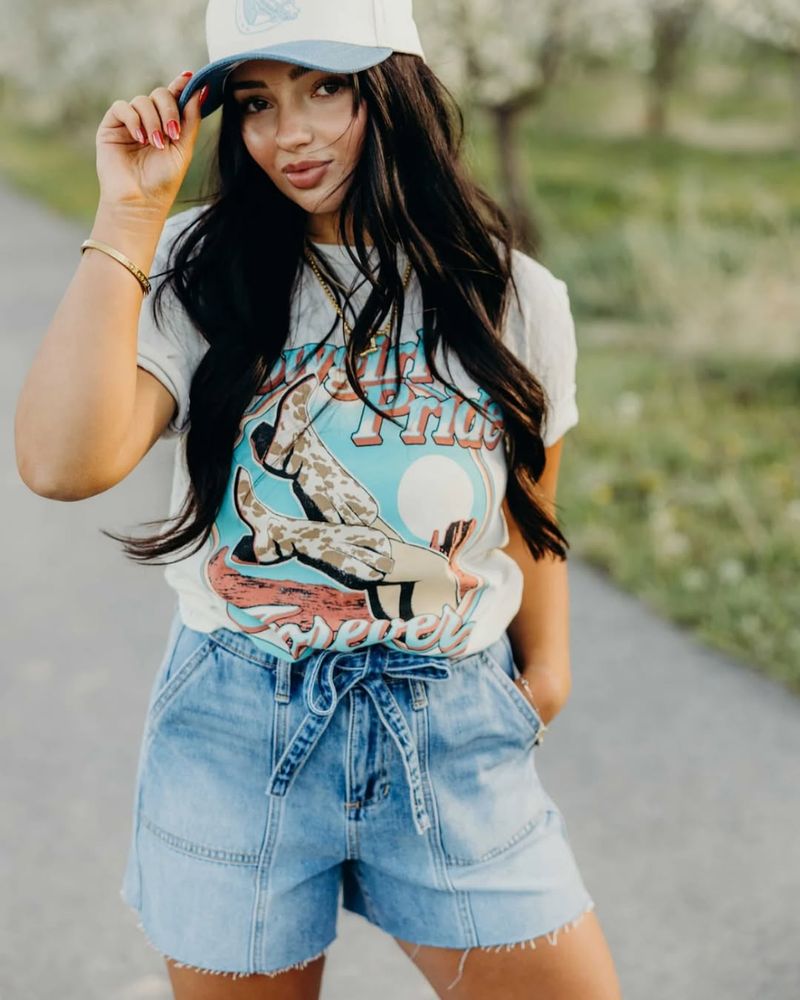 Denim Shorts and Graphic Tee