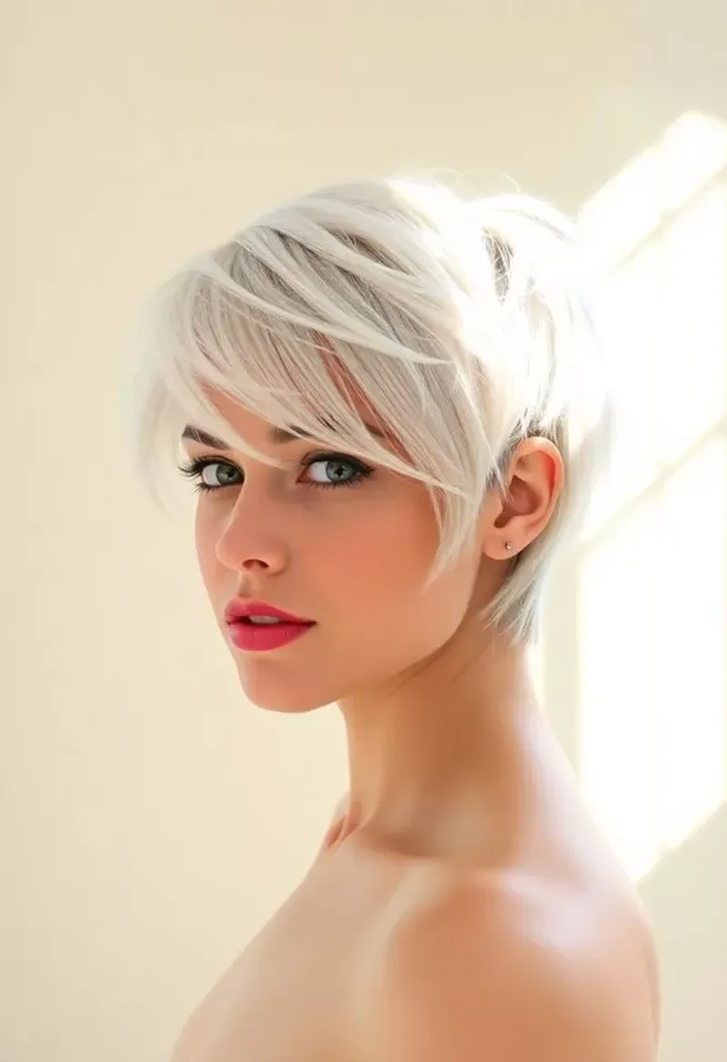 Rounded Pixie with Swooping Bangs