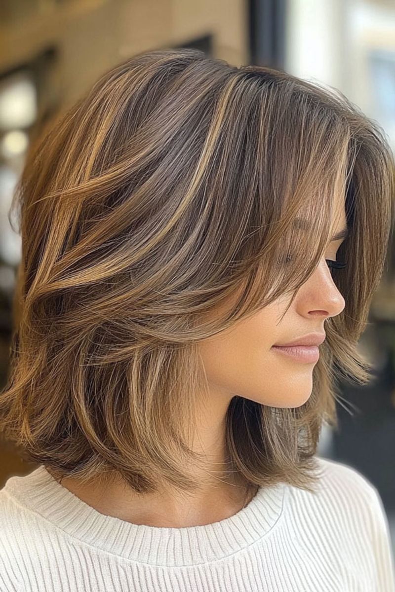 Layered Chin-Length Lob
