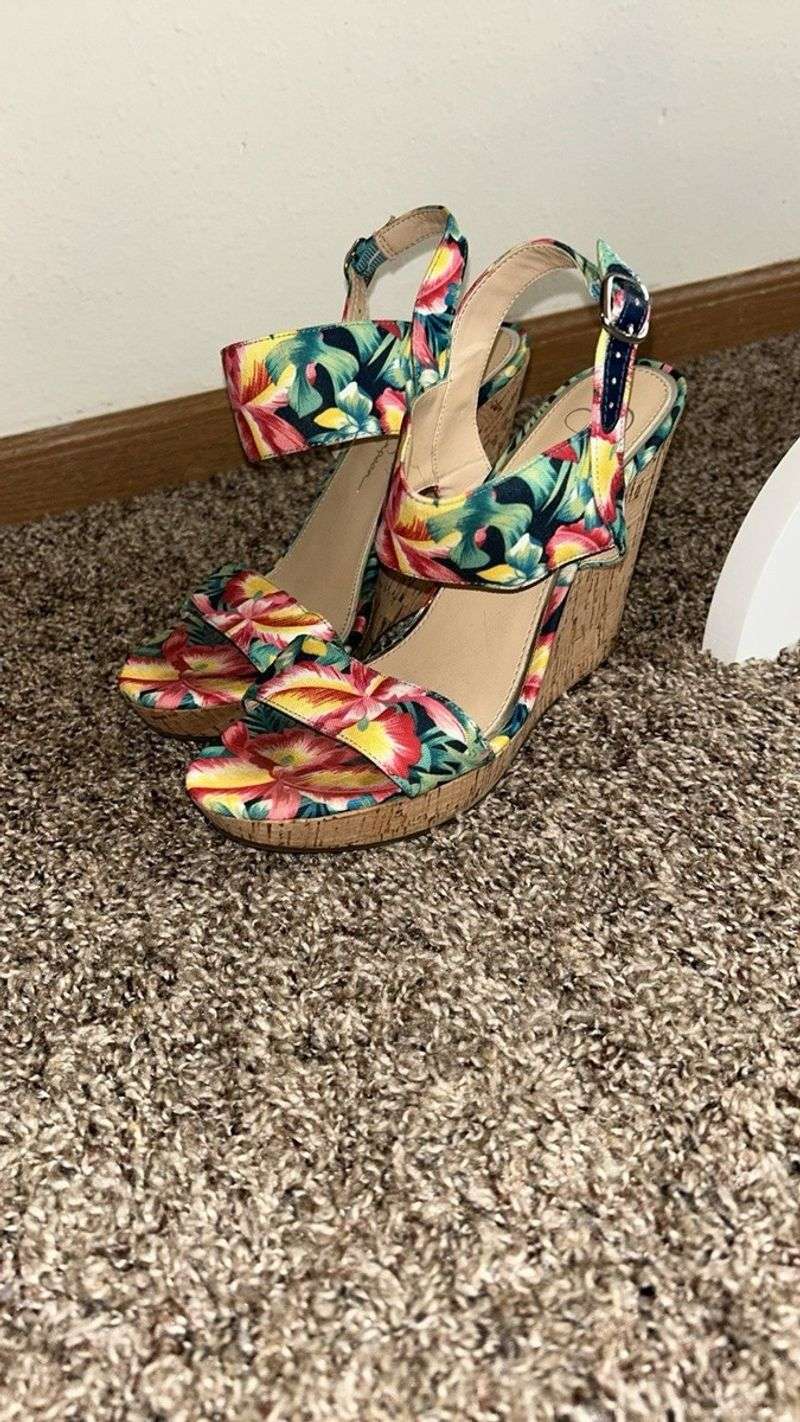 Tropical Print Wedges