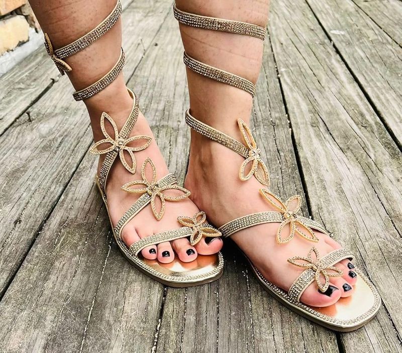 Embellished Flat Sandals