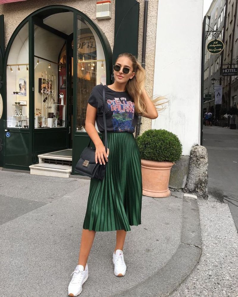 Retro Graphic Tee and Skirt