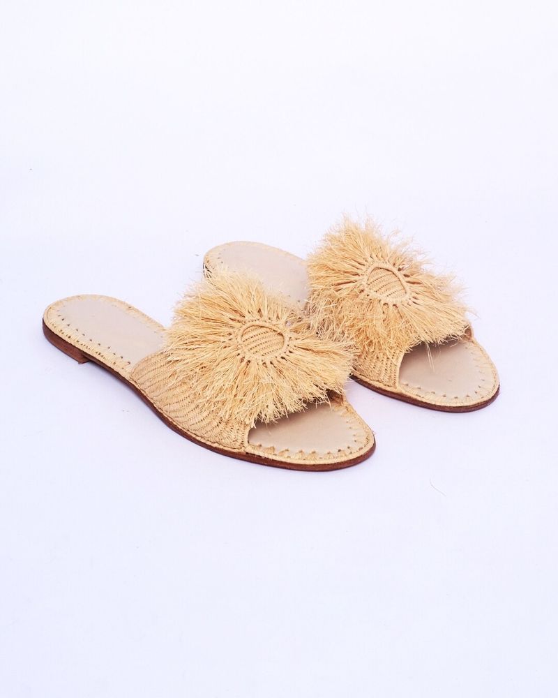 Raffia Fringe Sandals