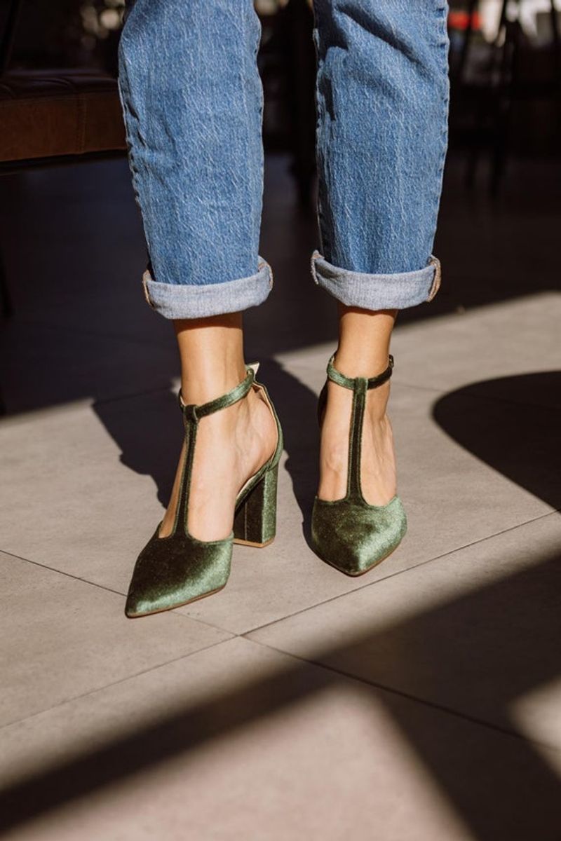 Velvet Mary Janes