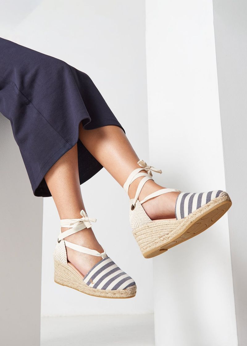 Espadrille Ankle-Tie Wedges