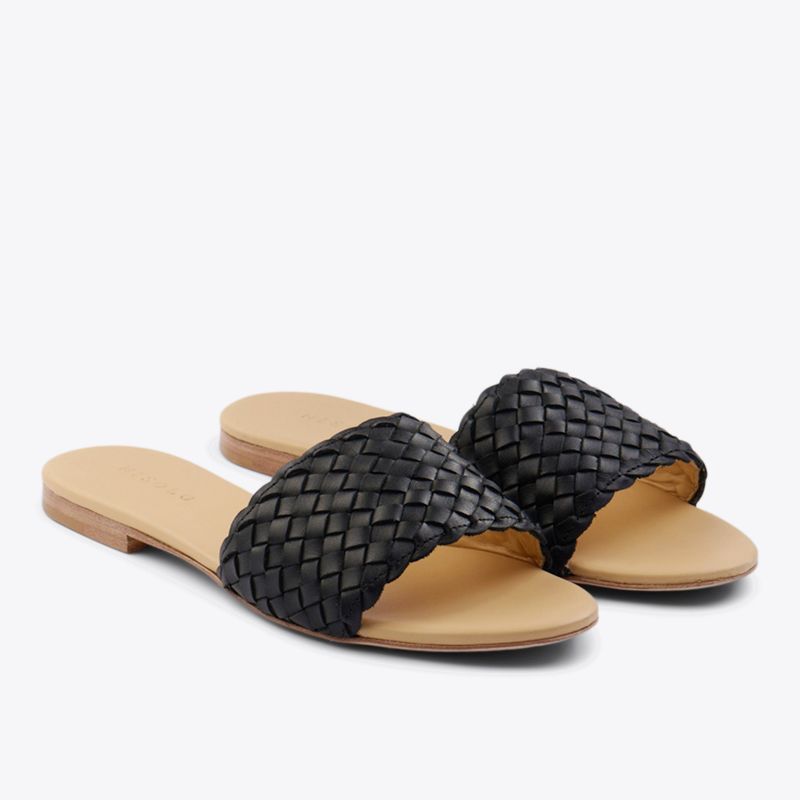 Braided Leather Slides