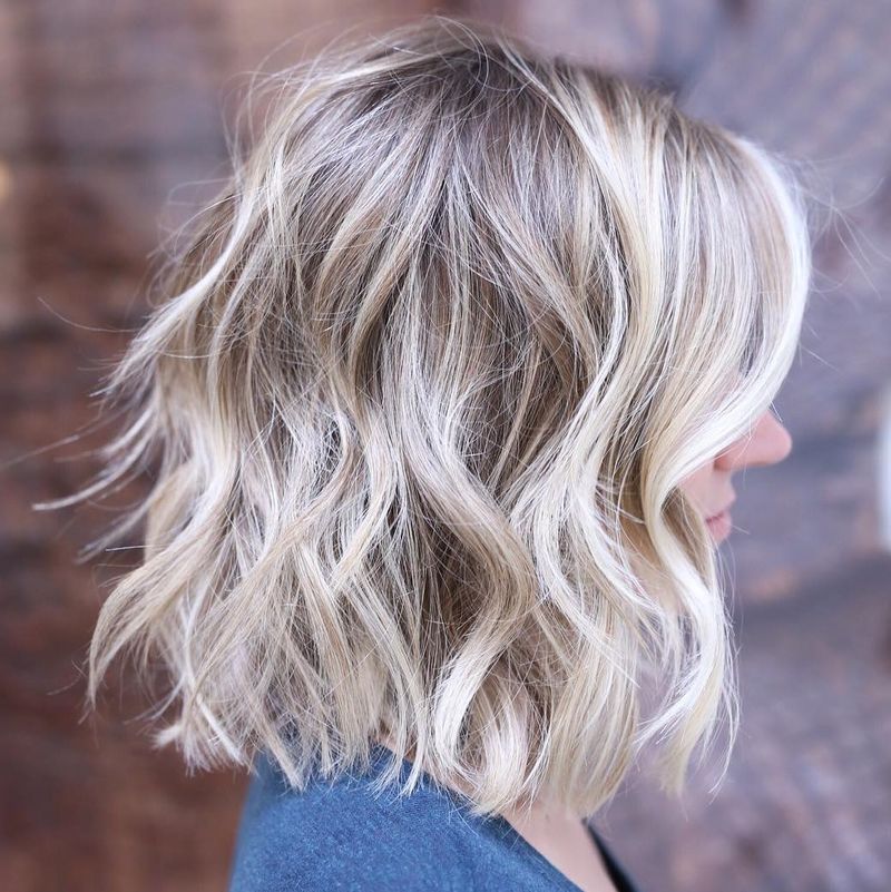 Tousled Lob with Razored Texture
