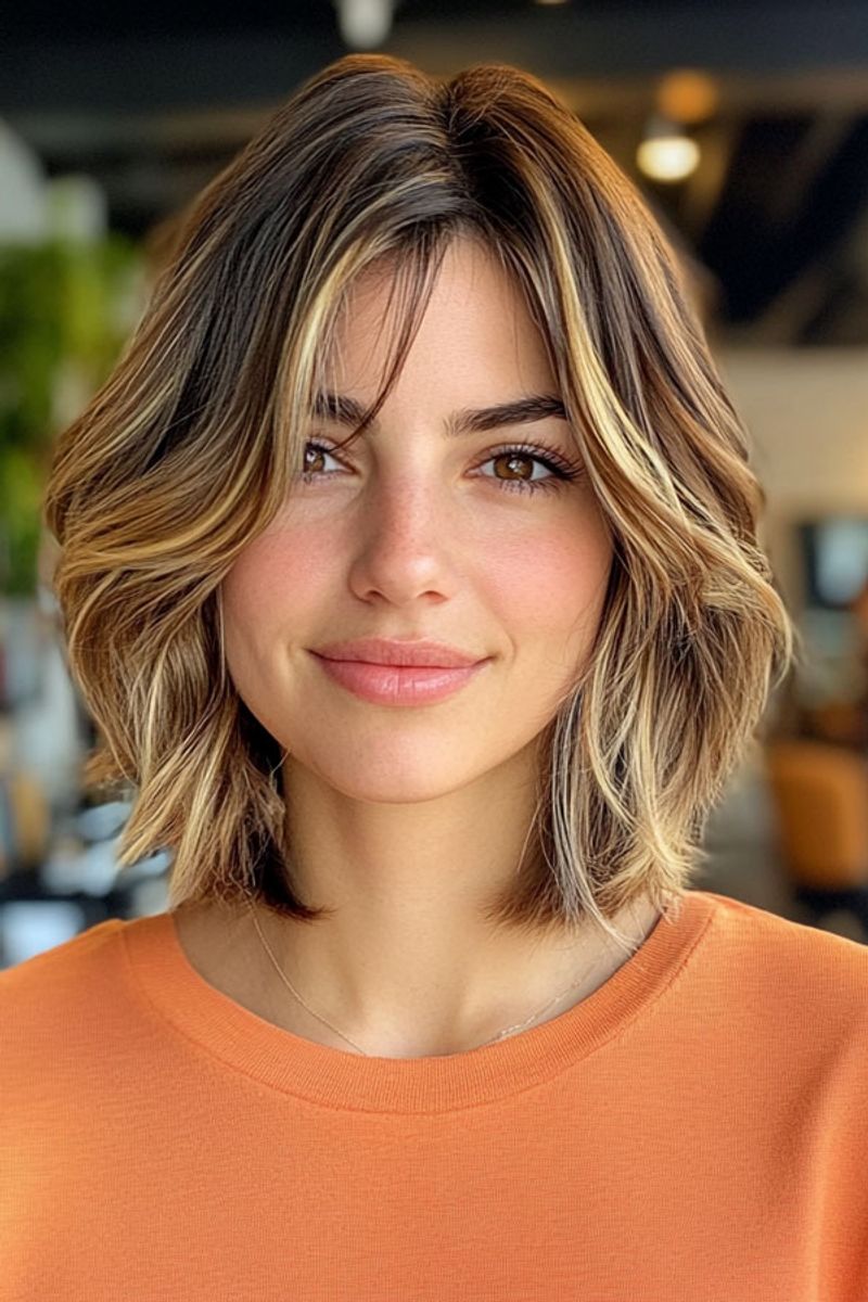 Tousled Bob With Face-Framing Highlights