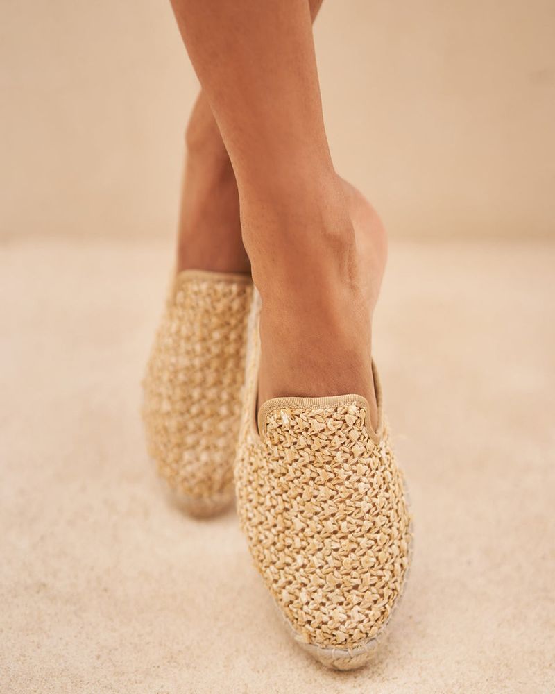 Raffia-Trimmed Mules