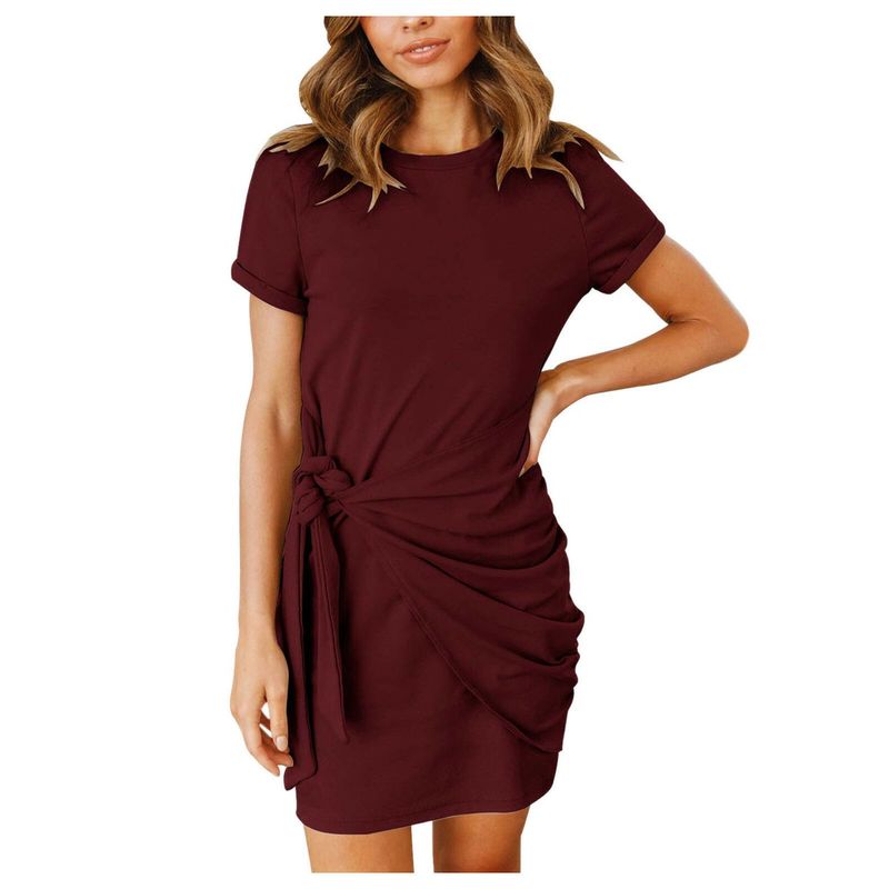 Ruched-Side Burgundy Beauty
