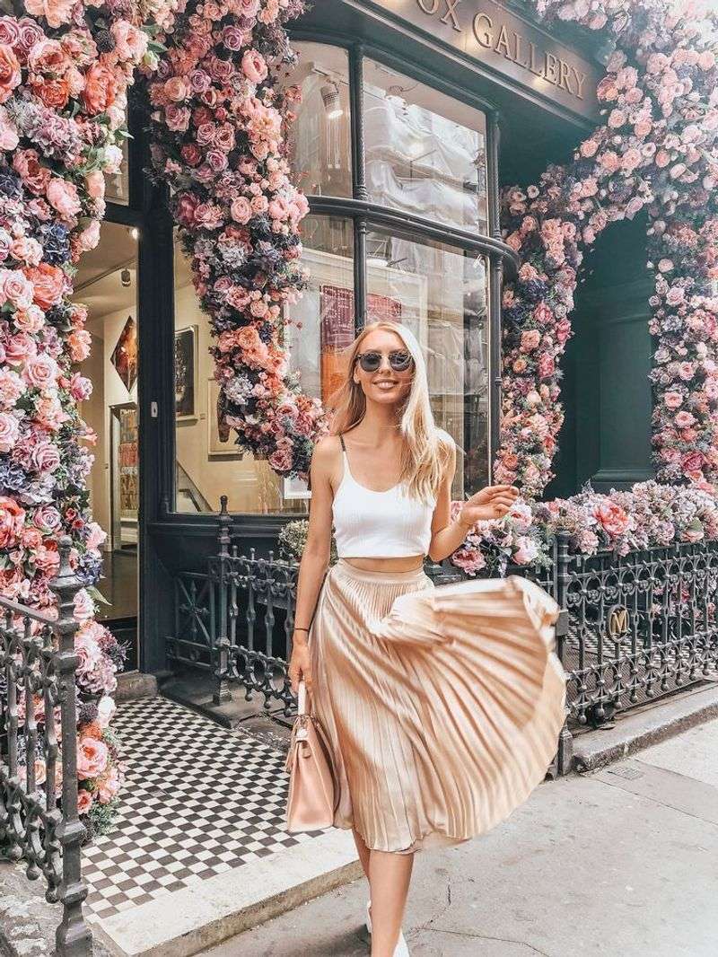 Metallic Pleated Skirts
