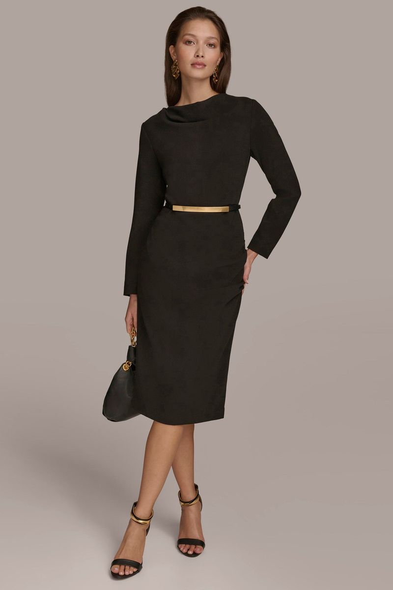 Cowl Neck Dresses with Fitted Sleeves