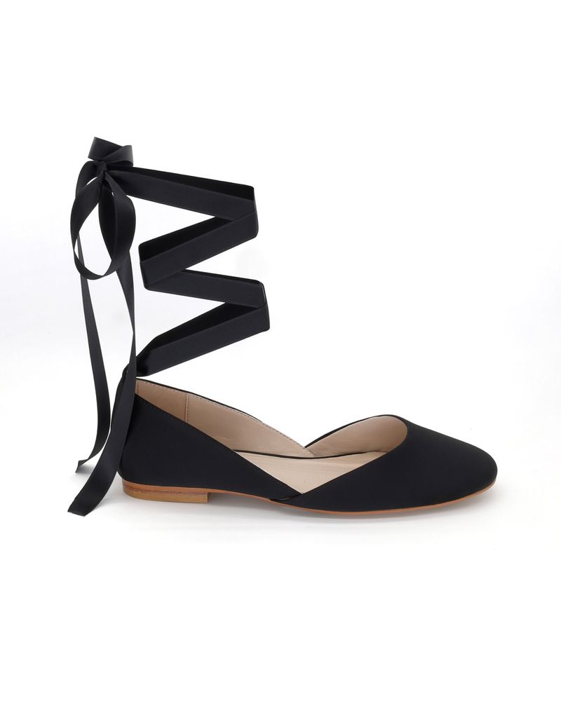 Delicate Lace-Up Ballerinas