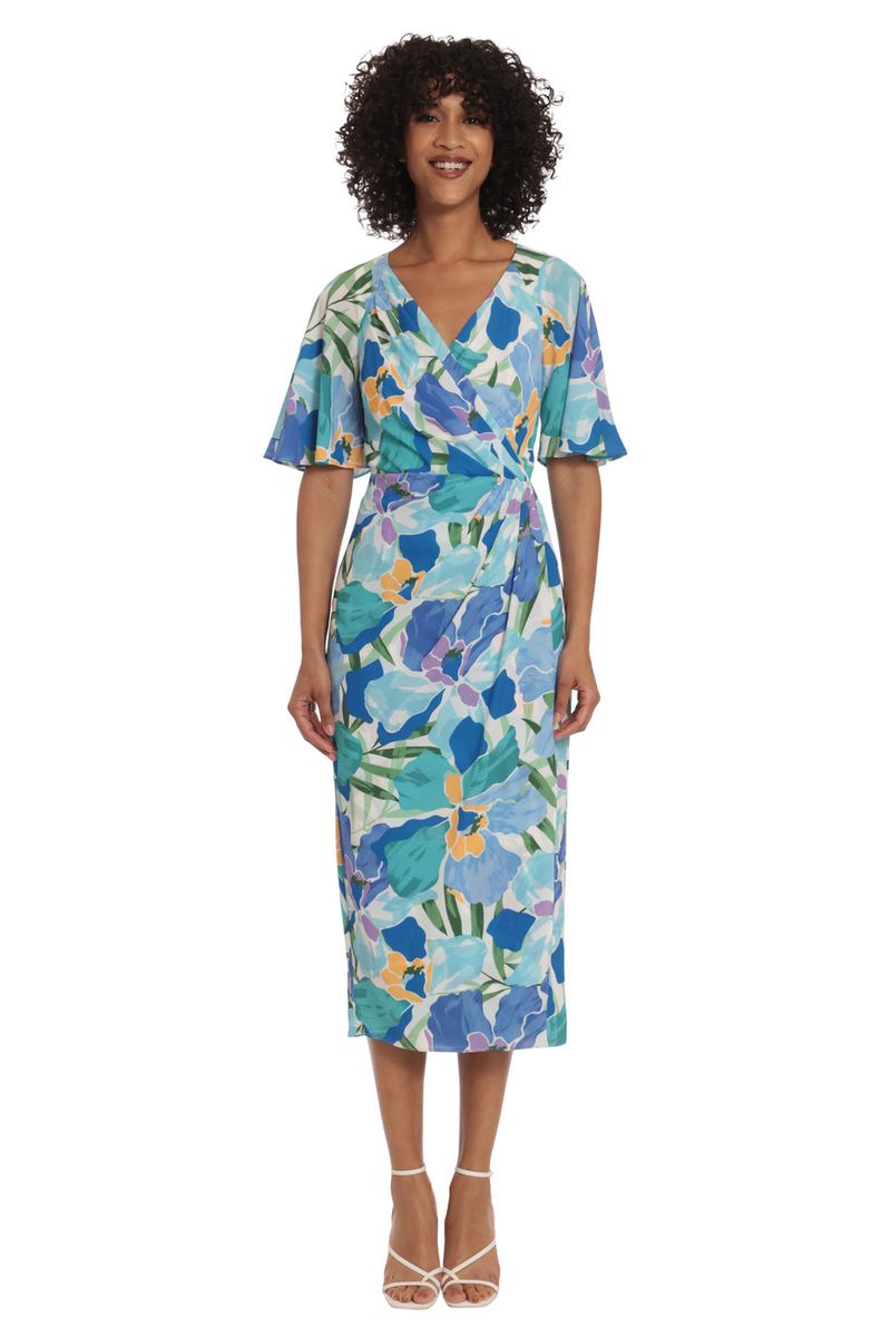 Printed Jersey Faux-Wrap