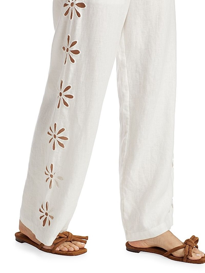 Eyelet Embroidered Pants