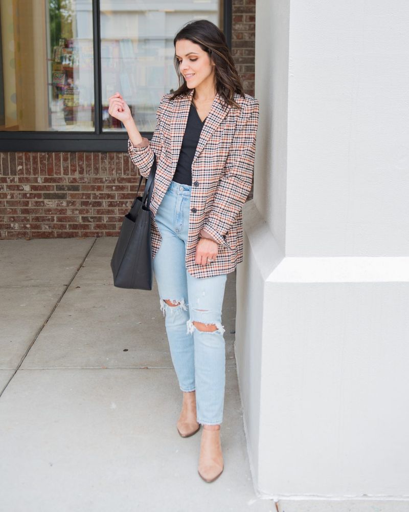 Plaid Boyfriend Blazer